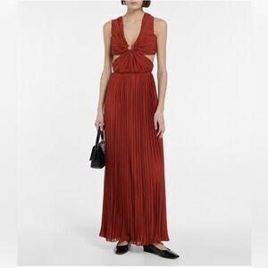 Chloe Cutout pleated silk-chiffon gown